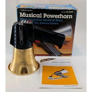 Vintage Realistic Musical Powerhorn Programmable 94 Songs In Box Tested 32-2030